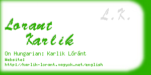 lorant karlik business card