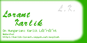 lorant karlik business card